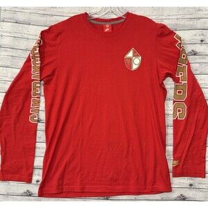 NIKE San Francisco 49ers Shield Long Sleeve Shirt Sz L Red Sleeve Graphic GUC